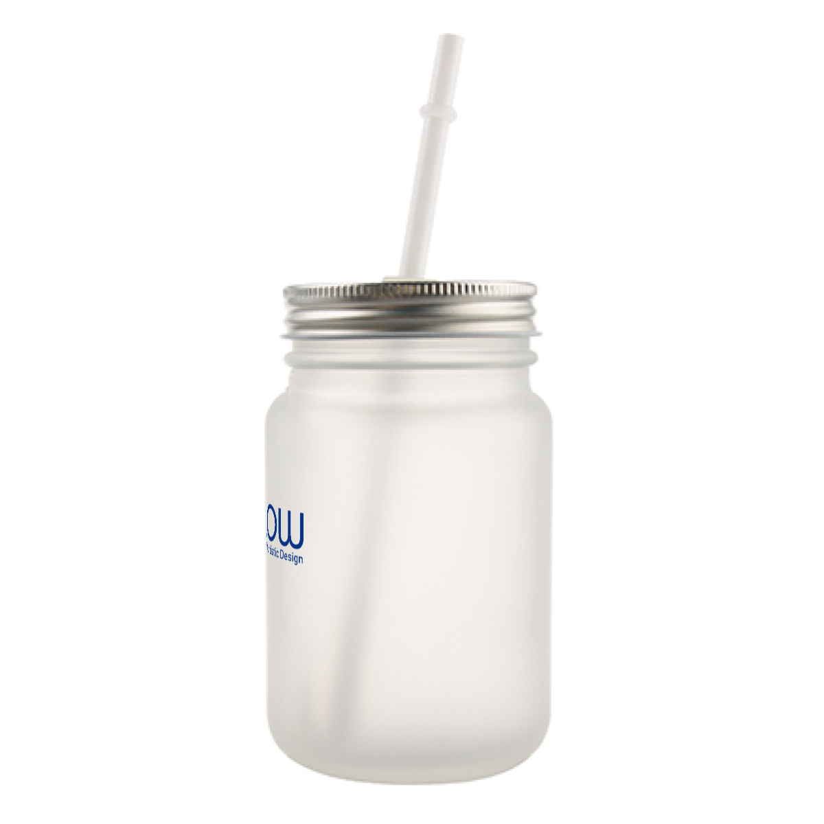 Frosted Glass Mason Jar with handle